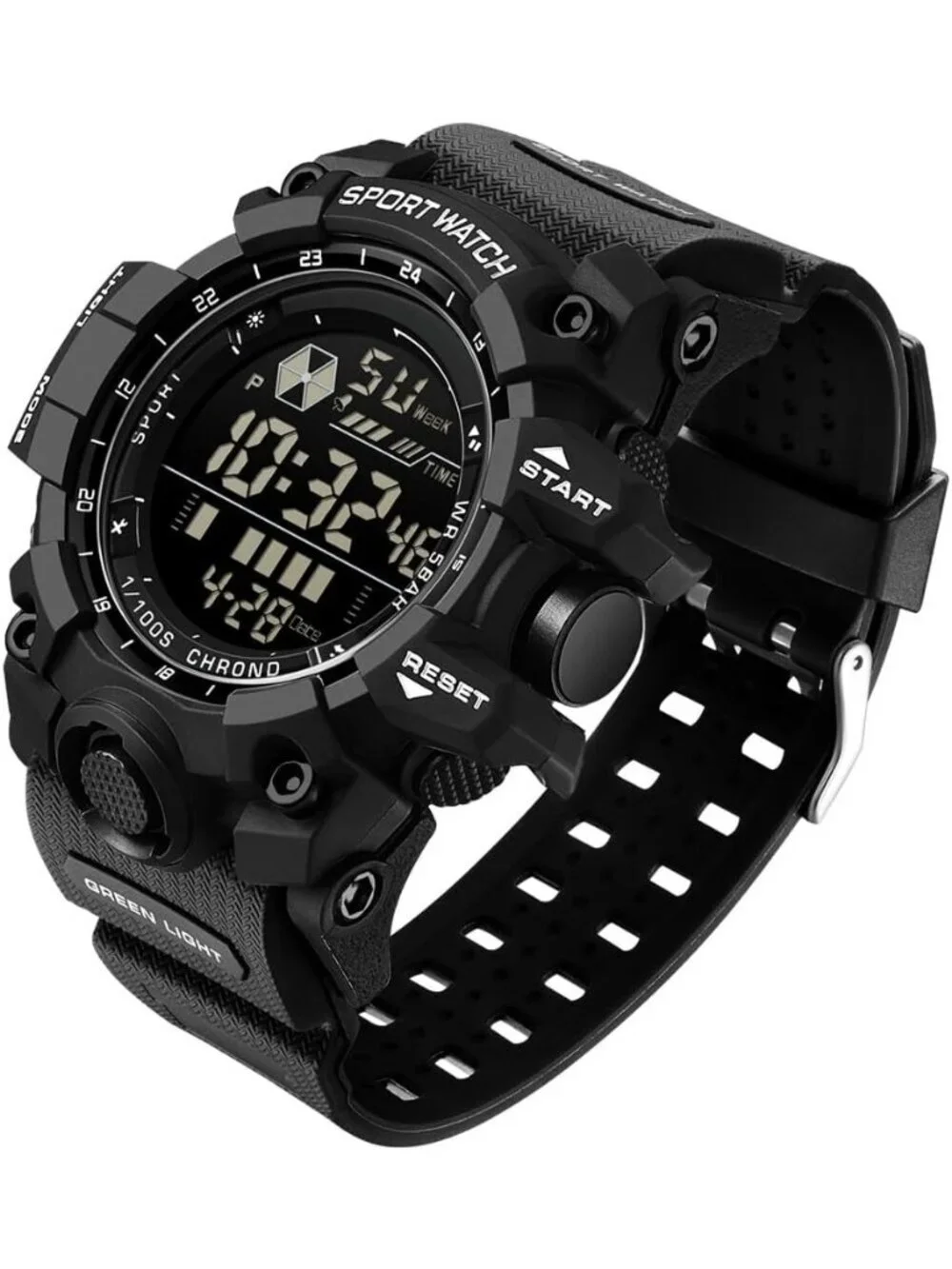 Mens All Black Analog Quartz Electronic Military Multifunction LED Digital Watch